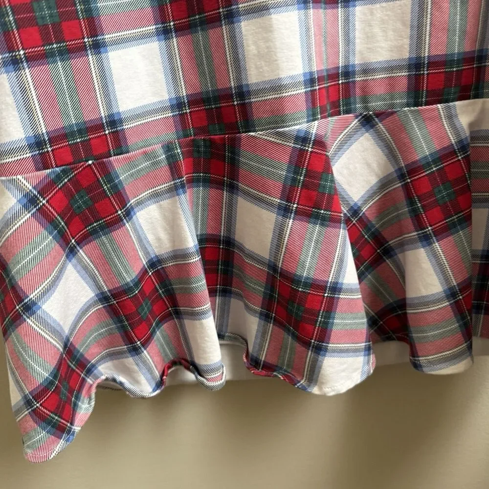 Vineyard Vines Girls Dress XL Nantucket Tartan Plaid Whale Knit Preppy Clueless